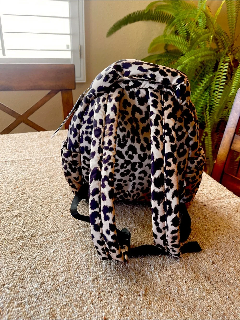 Leopard Print Mini Backpack - Black & Tan